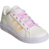 imageadidas Kids Grand Court 20 Elastic Lace ampamp Strap ShoesChalk WhiteChalk WhiteBliss Lilac