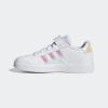 imageadidas Kids Grand Court 20 Elastic Lace ampamp Strap ShoesFtwr WhiteIridescentFtwr White Elastic