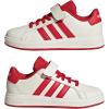 imageadidas Kids Grand Court 20 Elastic Lace ampamp Strap ShoesOff WhiteCollegiate RedBlack