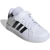 imageadidas Kids Grand Court 20 Elastic Lace ampamp Strap ShoesWhiteBlackWhite
