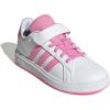 imageadidas Kids Grand Court 20 Elastic Lace ampamp Strap ShoesWhiteBliss PinkBlack