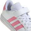 imageadidas Kids Grand Court 20 Elastic Lace ampamp Strap ShoesWhiteBliss PinkClear Pink