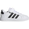 imageadidas Kids Grand Court 20 Elastic Lace ampamp Strap ShoesWhiteCore BlackCore Black