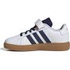 imageadidas Kids Grand Court 20 Elastic Lace ampamp Strap ShoesWhiteDark BlueGum