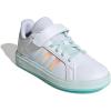 imageadidas Kids Grand Court 20 Elastic Lace ampamp Strap ShoesWhiteIridescentHalo Mint