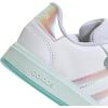 imageadidas Kids Grand Court 20 Elastic Lace ampamp Strap ShoesWhiteIridescentHalo Mint