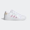 imageadidas Kids Grand Court 20 Elastic Lace ampamp Strap ShoesWhiteIridescentWhite