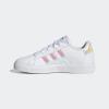 imageadidas Kids Grand Court 20 Elastic Lace ampamp Strap ShoesWhiteIridescentWhite