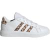 imageadidas Kids Grand Court 20 Elastic Lace ampamp Strap ShoesWhiteMagic BeigeMatte Gold