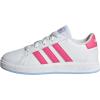 imageadidas Kids Grand Court 20 Elastic Lace ampamp Strap ShoesWhitePulse MagentaBlue