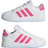 imageadidas Kids Grand Court 20 Elastic Lace ampamp Strap ShoesWhitePulse MagentaBlue
