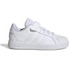 imageadidas Kids Grand Court 20 Elastic Lace ampamp Strap ShoesWhiteWhiteGrey