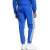 imageadidas Mens Essentials WarmUp Tricot 3Stripes Tapered Track PantsSemi Lucid BlueWhite