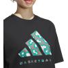 imageadidas Womens Basketball Camouflage Logo TShirtBlackPure Teal