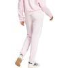 imageadidas Womens Essentials 3Stripes French Terry Cuffed PantsClear PinkWhite