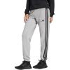 imageadidas Womens Essentials 3Stripes French Terry Cuffed PantsMedium Grey HeatherBlack