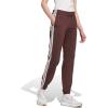 imageadidas Womens Essentials 3Stripes French Terry Cuffed PantsShadow BrownWhite