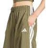 imageadidas Womens Essentials 3Stripes Woven Parachute PantsOlive StrataWhite