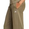 imageadidas Womens Essentials Small Logo Feel Cozy Open Hem PantOlive StrataWhite
