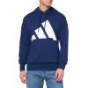imageadidas mens Essentials Big Logo French Terry HoodieDark BlueWhite