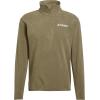 imageadidas mens Terrex Multi Essentials Halfzip Fleece Hiking JacketOlive Strata