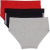 imageadidas womens Seamless Brief Panties 3packBlack With StripesHeather GreyVivid Red