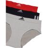 imageadidas womens Seamless Brief Panties 3packBlack With StripesHeather GreyVivid Red