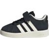 imageadidas BabyBoys Grand Court 20 Elastic Lace ampamp Strap SneakerBlackOff WhiteWhite