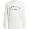 imageadidas Mens Select Long Sleeve Basketball TShirtCloud WhiteBlack