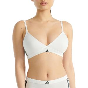imageAdidas Womens 3 Stripes Active Essentials Cotton Triangle Wrap BraletteWhite