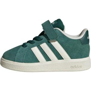 imageadidas BabyBoys Grand Court 20 Elastic Lace ampamp Strap SneakerCollegiate GreenOff WhiteBlack