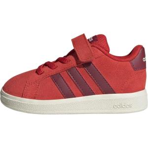 imageadidas BabyBoys Grand Court 20 Elastic Lace ampamp Strap SneakerCollegiate RedCollegiate BurgundyOff White