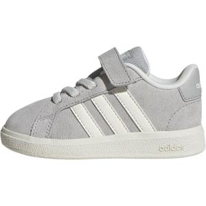 imageadidas BabyBoys Grand Court 20 Elastic Lace ampamp Strap SneakerGreyOff WhiteWhite