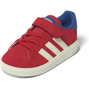 imageadidas BabyBoys Grand Court 20 Elastic Lace ampamp Strap SneakerPure RubyWhiteBright Royal