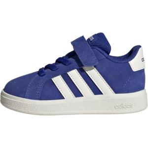 imageadidas BabyBoys Grand Court 20 Elastic Lace ampamp Strap SneakerSemi Lucid BlueOff WhiteBlack