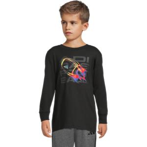 imageadidas Boys Long Sleeve Sport Graphic TeeBlack With Multicolor