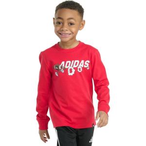 imageadidas Boys Long Sleeve Sport Graphic TeePure Ruby