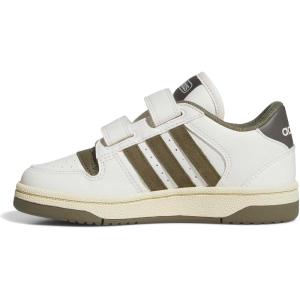 imageadidas Kids Break Start Hook ampamp Loop ShoeWhiteOlive StrataCharcoal