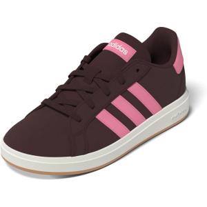 imageadidas Kids Grand Court 20 Elastic Lace ampamp Strap ShoesAurora RubyBliss PinkOff White