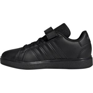 imageadidas Kids Grand Court 20 Elastic Lace ampamp Strap ShoesBlackBlackGrey