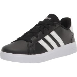 imageadidas Kids Grand Court 20 Elastic Lace ampamp Strap ShoesBlackWhiteBlack