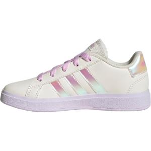 imageadidas Kids Grand Court 20 Elastic Lace ampamp Strap ShoesChalk WhiteChalk WhiteBliss Lilac