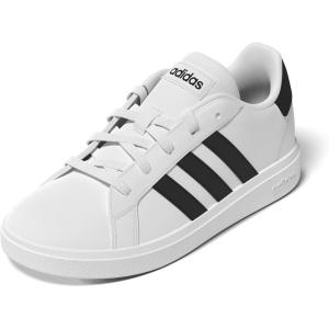 imageadidas Kids Grand Court 20 Elastic Lace ampamp Strap ShoesCloud WhiteCore BlackCore Black