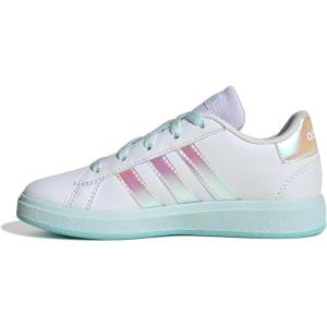imageadidas Kids Grand Court 20 Elastic Lace ampamp Strap ShoesWhiteFlash AquaHalo Mint