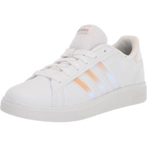 imageadidas Kids Grand Court 20 Elastic Lace ampamp Strap ShoesWhiteIridescentWhite