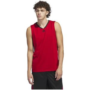 imageadidas Mens Basketball Legends 3Stripes Tank TopTeam Power Red 2Black