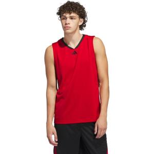 imageadidas Mens Basketball Legends 3Stripes Tank TopTeam Power RedBlack
