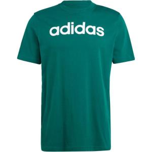 imageadidas Mens Essentials Single Jersey Linear Embroidered Logo TShirtCollegiate Green