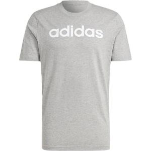 imageadidas Mens Essentials Single Jersey Linear Embroidered Logo TShirtMedium Grey Heather