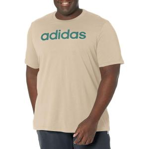 imageadidas Mens Essentials Single Jersey Linear Embroidered Logo TShirtWonder Beige